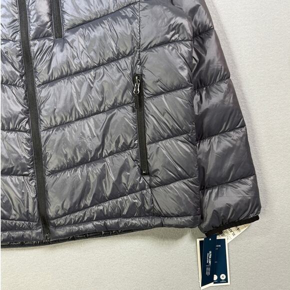 Club Room Men's Chevron Quilted Hooded Puffer Jacket Charcoal XL $125 - Picture 5 of 9